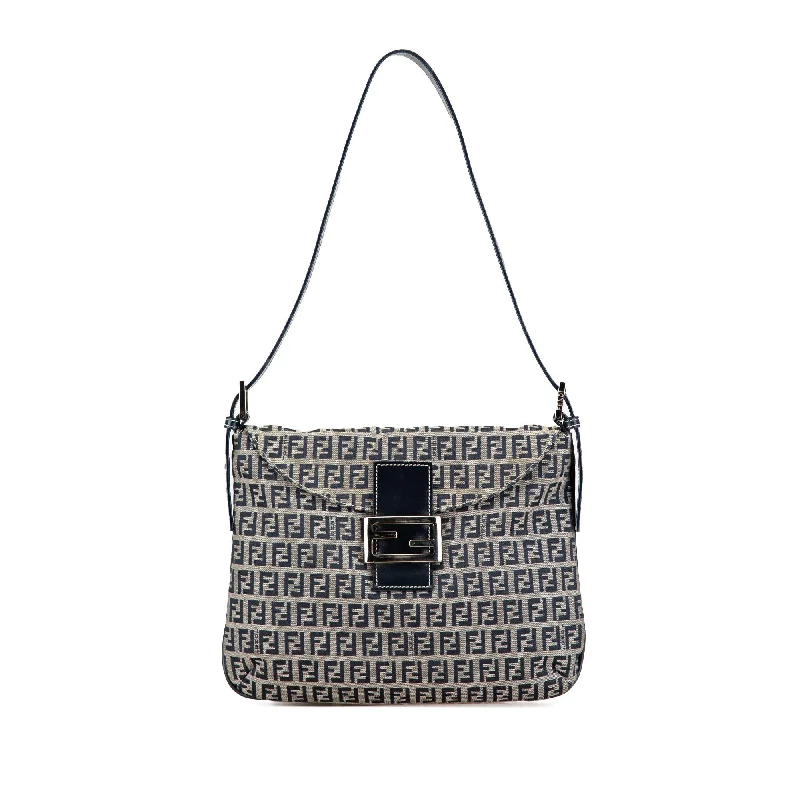 Playful Fashion Offers Fendi Zucchino Canvas Double Flap Shoulder Bag (SHG-j1ATF3)