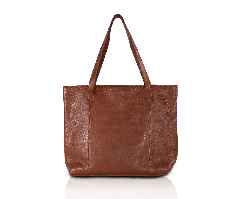Affordable Luxury Fashion Leather NDM Tote Bag - Camel