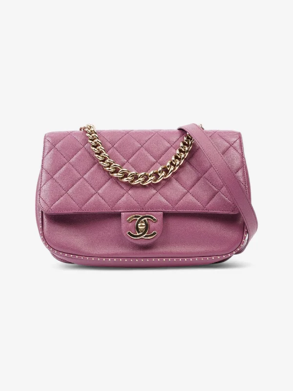 Holiday Glam Chanel Classic Flap Bag Mauve Caviar Leather