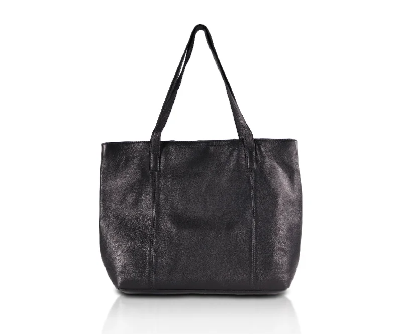 Sporty Fashion Offers Leather NDM Tote Bag - Black