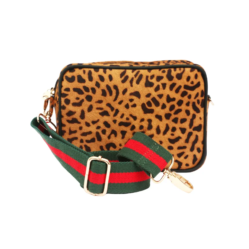 Compact Bags For Minimalist Travelers Leopard Leather Camera Crossbody Bag