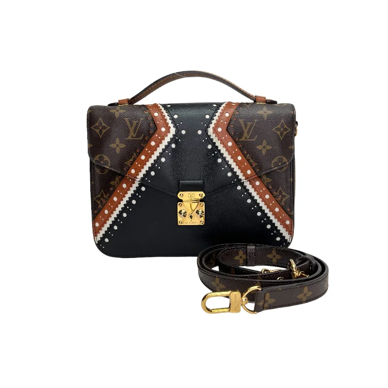 Street Chic Discounts Metis Pochette MM Brown Crossbody Bag in Monogram Coated Canvas, Gold hardware