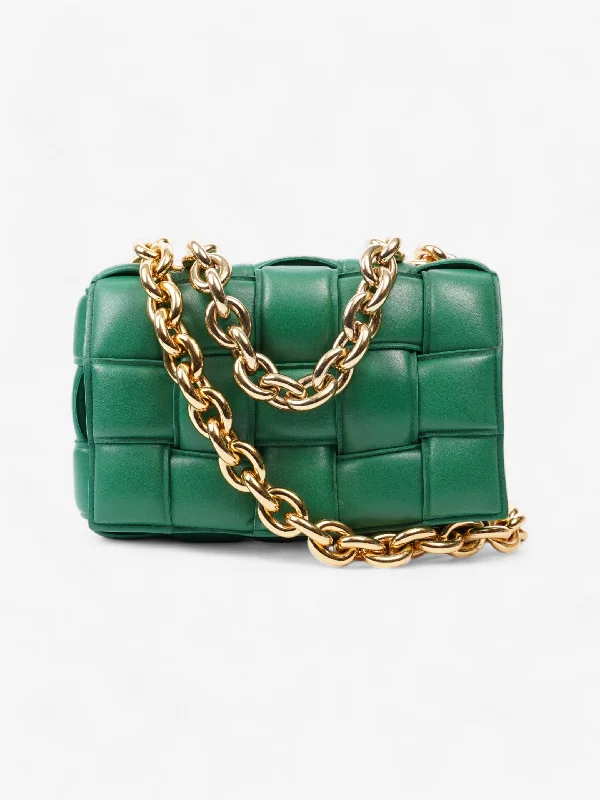 Limited Time Bottega Veneta Padded Chain Cassette Green Intrecciato Leather