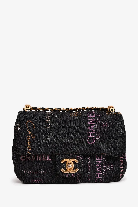 Eco-Friendly Bags For Sustainable Fashion Lovers Pre-Loved Chanel™ 2022 Black Denim Mood Monogram Mini Flap Bag