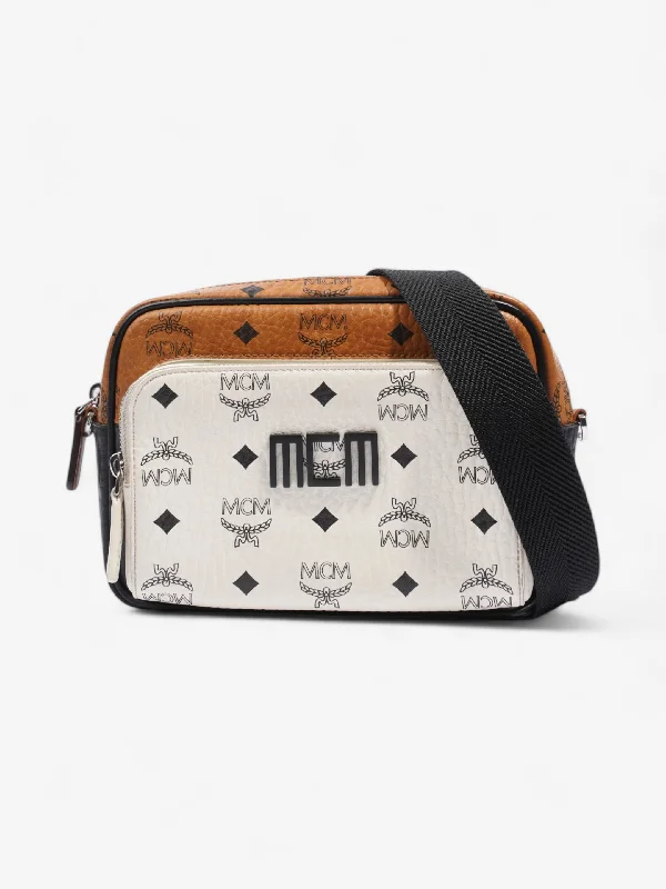 Inspired Bags For High-End Fashion MCM Klassik Crossbody Black / Brown / White Coated Canvas Small