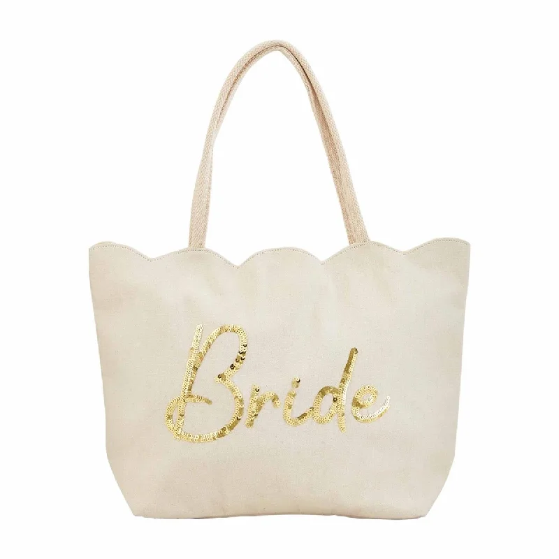 Sleek Style Discounts Bride Scallop Tote BY MUD PIE