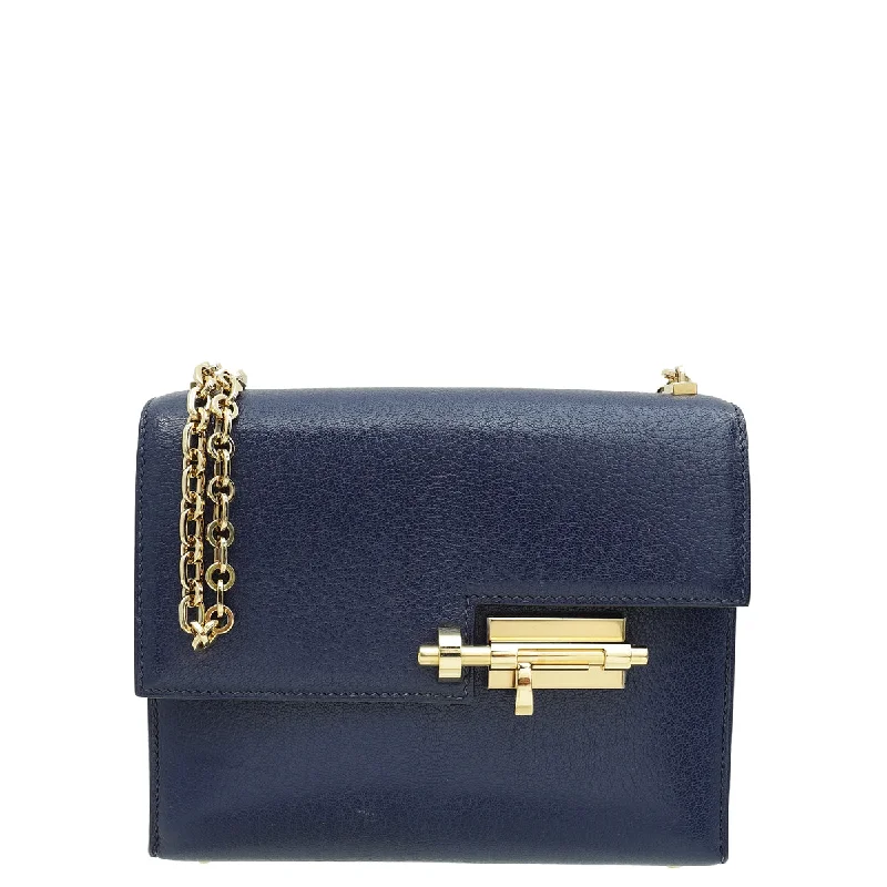 Popular Collection Hermes Bleu Encre Chevre Mysore Verrou Chaine Mini Bag