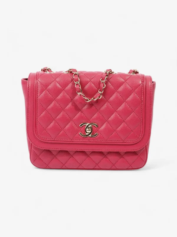 Playful Fashion Offers Chanel Lovely Day Pink Lambskin Leather Small