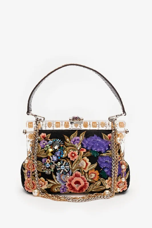 Sustainable Fashion Extravaganza Dolce & Gabbana Multicolour Vanda Floral Embroidered Clutch