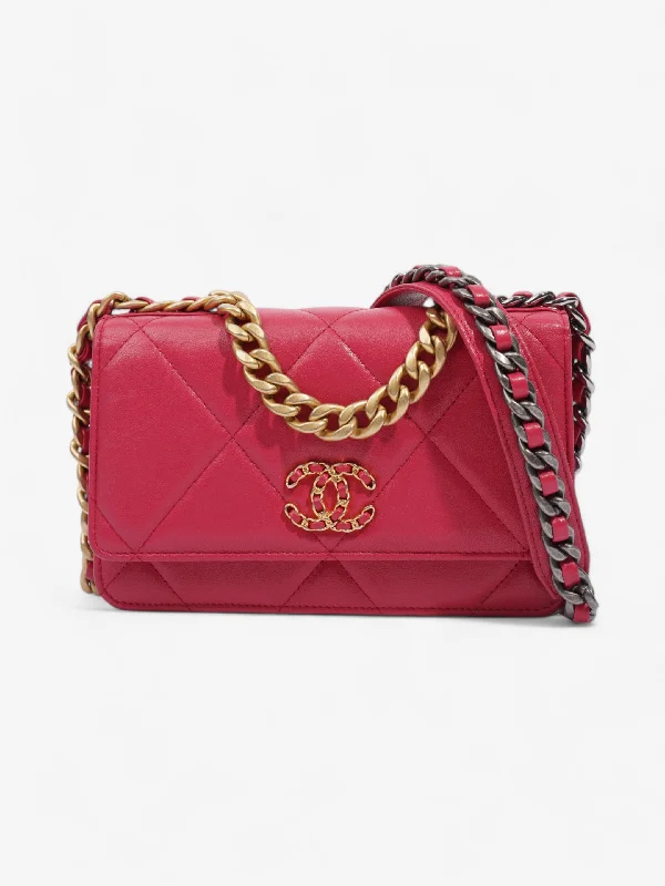 Summer Fashion Chanel 19 Wallet on Chain Pink Lambskin Leather