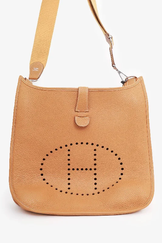 Scratch-Resistant And Luxury Sale Bags Hermès 2014 Brown Clemence Evelyne III 29