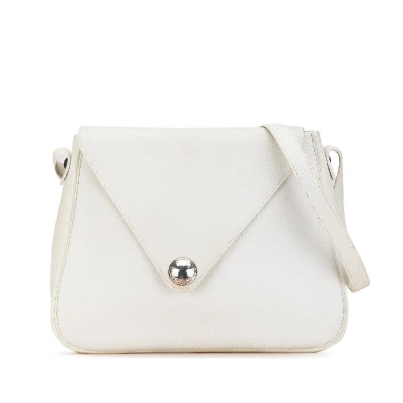 Absurdly Cheap Sale White Hermès Clemence Christine Shoulder Bag