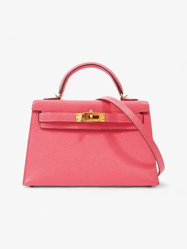 Trendy Street Style Hermes Kelly Rose Lipstick Chevre Mini
