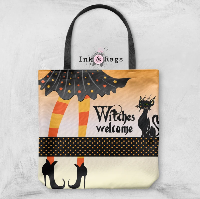 Gift Ideas Orange Witches Welcome Halloween Tote