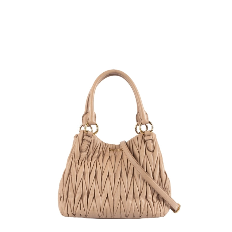 Tote Bag For Everyday Use Miu Miu Matelassé Leather Shoulder Bag