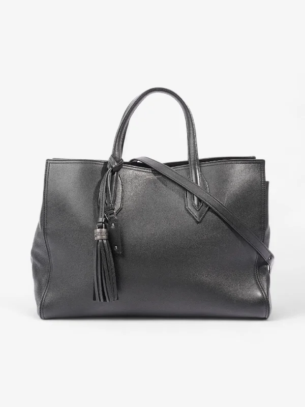 Valentine's Day Saint Laurent Amber Tote Black Leather Medium