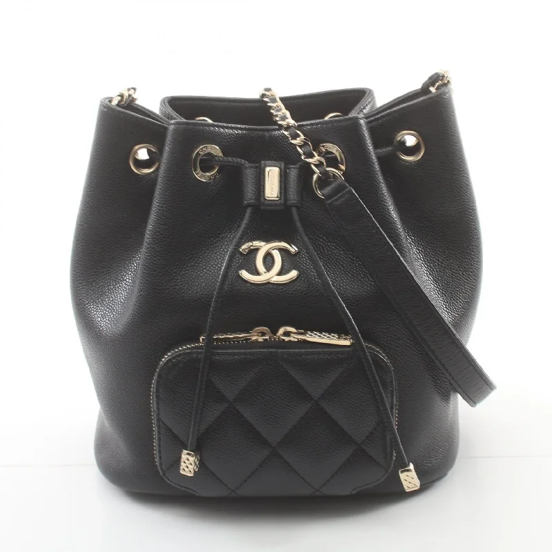 Chic & Cozy Collection Chanel Caviar Matelasse Bucket Shoulder Bag AS2353