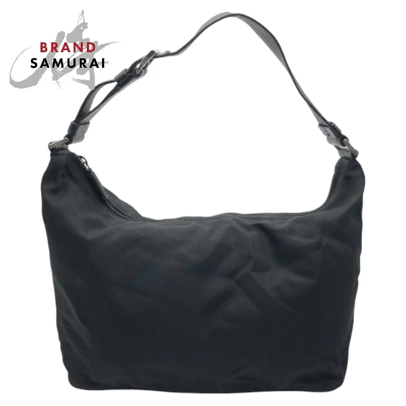 Comfortable Chic Prada Nylon Tessuto Logo Plate Shoulder Bag