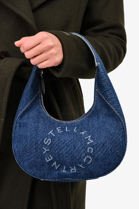 Hot Styles Stella McCartney Denim Small Logo Eco Hobo Shoulder Bag