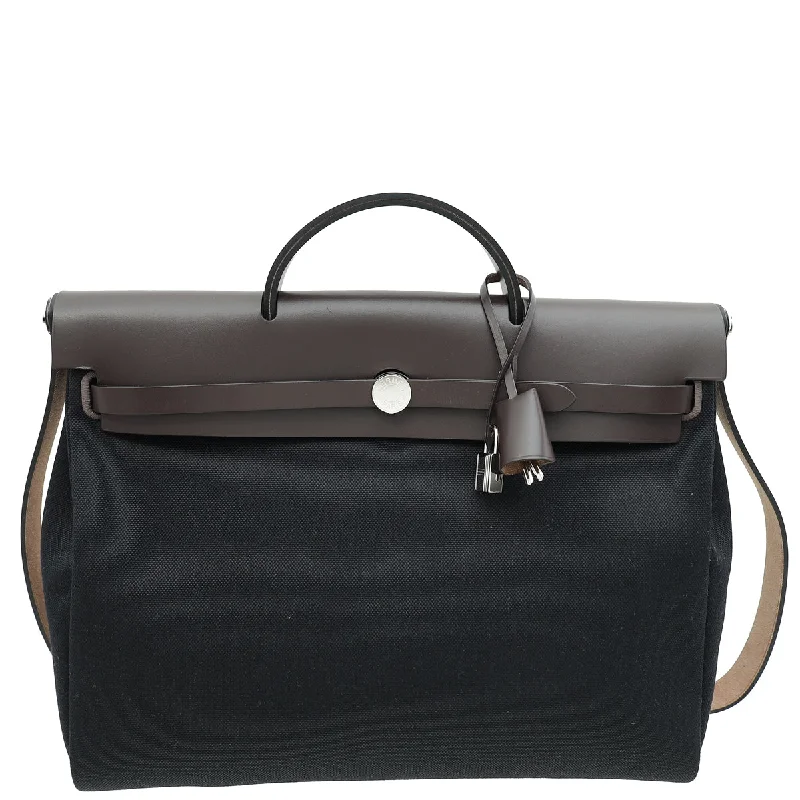 Discounted Designer Bags On Sale Hermes Bicolor Herbag Messenger 39 Military Toile Vache Hunter Bag