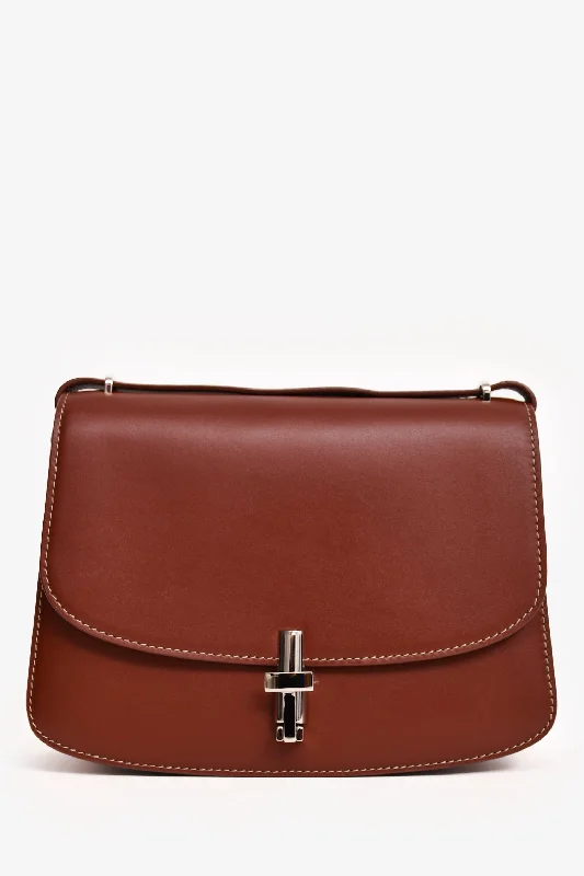 Discount Extravaganza The Row Brown Calfskin Front Clasp 'Sofia 8.75' Shoulder Bag