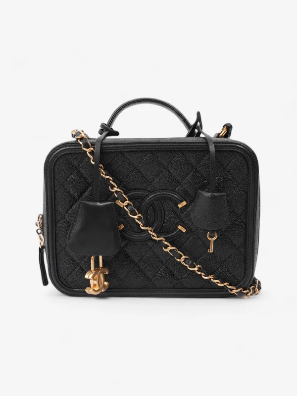 Huge Markdowns Chanel CC Vanity Case Black Caviar Leather