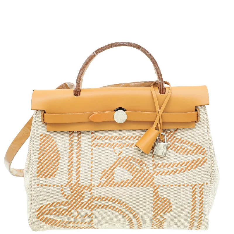 Discover Promotions Hermes Tricolor Herbag Zip Retourne 31 Relief Brides de Gala Toile PM Bag