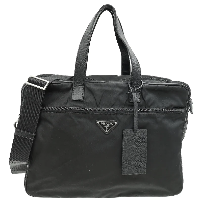 Luxury Fashion Discounts Prada Black Tessuto Nylon Briefcase