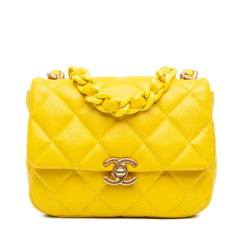 Cyber Monday Discounts On Bags Yellow Chanel Mini Quilted Lambskin Candy Chain Crossbody Shoulder Bag