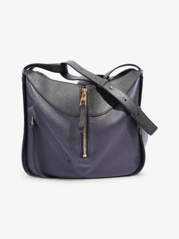 New Season Fashion Preview Sale Loewe Hammock Bag Brown / Navy Blue Calfskin Leather Small