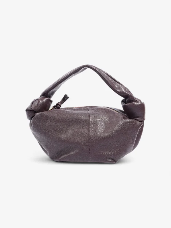 Trendy Street Style Bottega Veneta Double Knot Bag Purple Leather