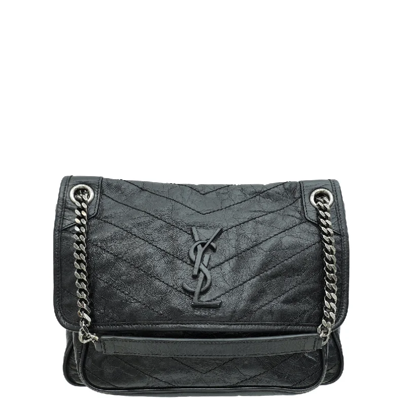 Unleash Your Trend Driven Style YSL Black Niki Vintage Medium Shoulder Bag