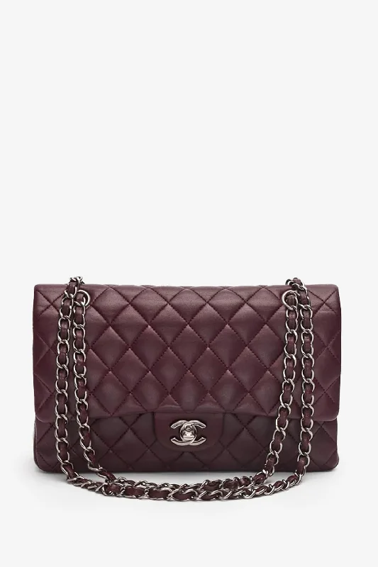 Affordable Bags Pre-Loved Chanel™ Dark Purple Lambskin Medium Classic Double Flap Bag