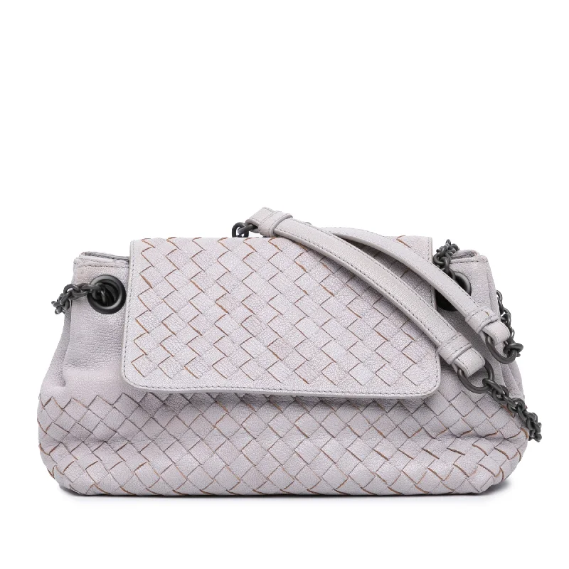 Budget-Friendly Fashion Purple Bottega Veneta Small Madras Goatskin Intrecciato Shoulder Bag