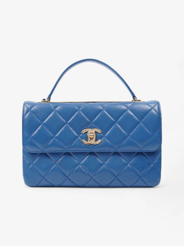 Fashion Forward Femininity Chanel Trendy CC Blue Lambskin Leather Medium