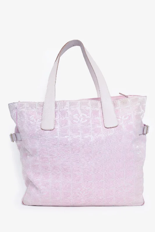 Quick Grab Deals Pre-Loved Chanel™ 2002-03 Pink Canvas Travel Ligne Tote