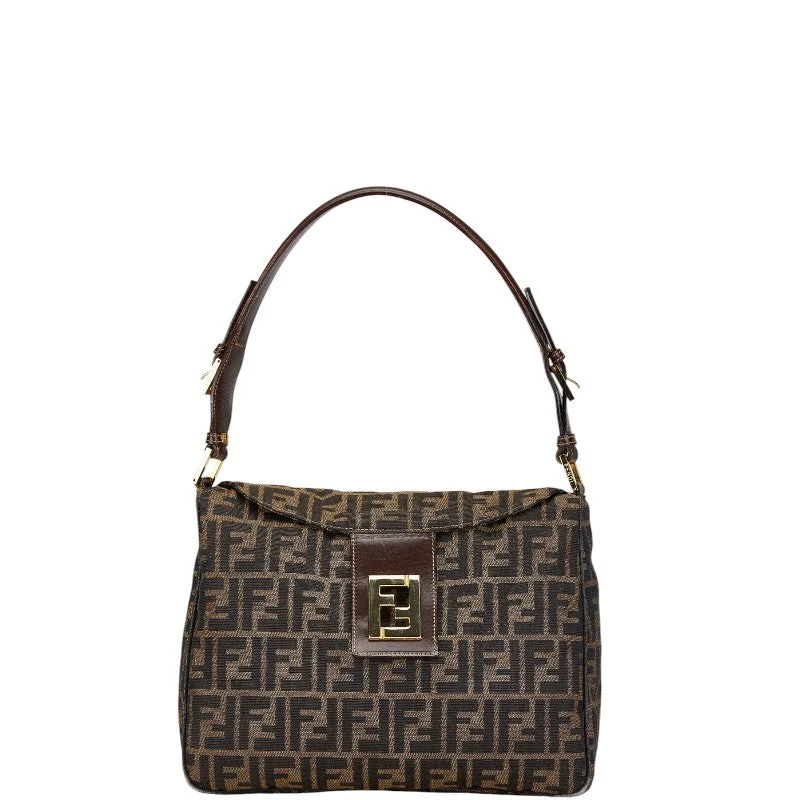 Style Breakthroughs Fendi Zucca Canvas Leather Shoulder Bag