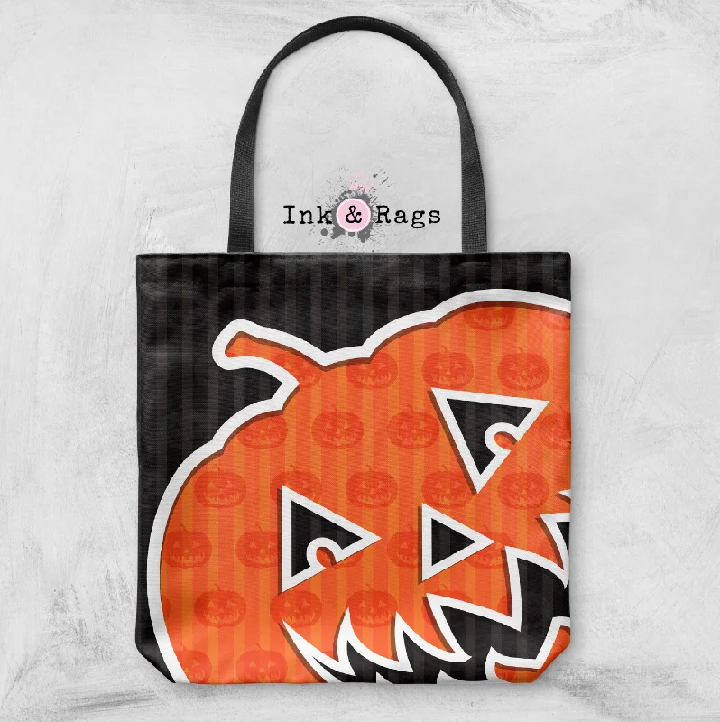 Big Discounts Orange Jack-O-Lantern Halloween Tote