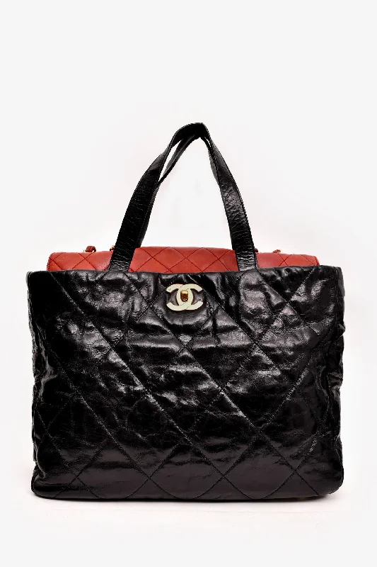 Classic Chic Deals Pre-Loved Chanel™ 2008/9 Black/Red Leather Portobello Tote Bag