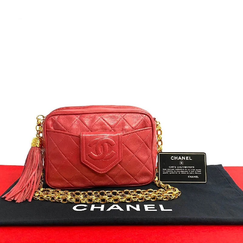 Unbeatable Deals Chanel Lambskin Matelasse Coco Mark Tassel Chain Shoulder Bag