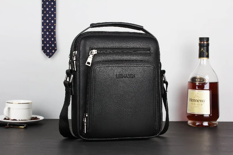 Vintage-Modern Style Offers Men’s Travel Shoulder Bag - Black (18062)