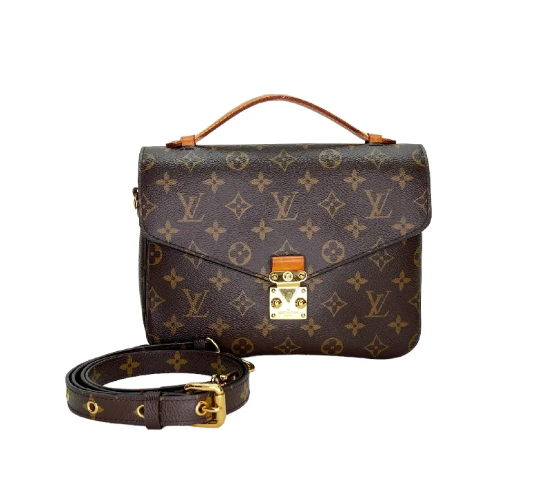 Bold Style Discounts Metis Pochette Brown Crossbody Bag in Monogram Coated Canvas, Gold hardware