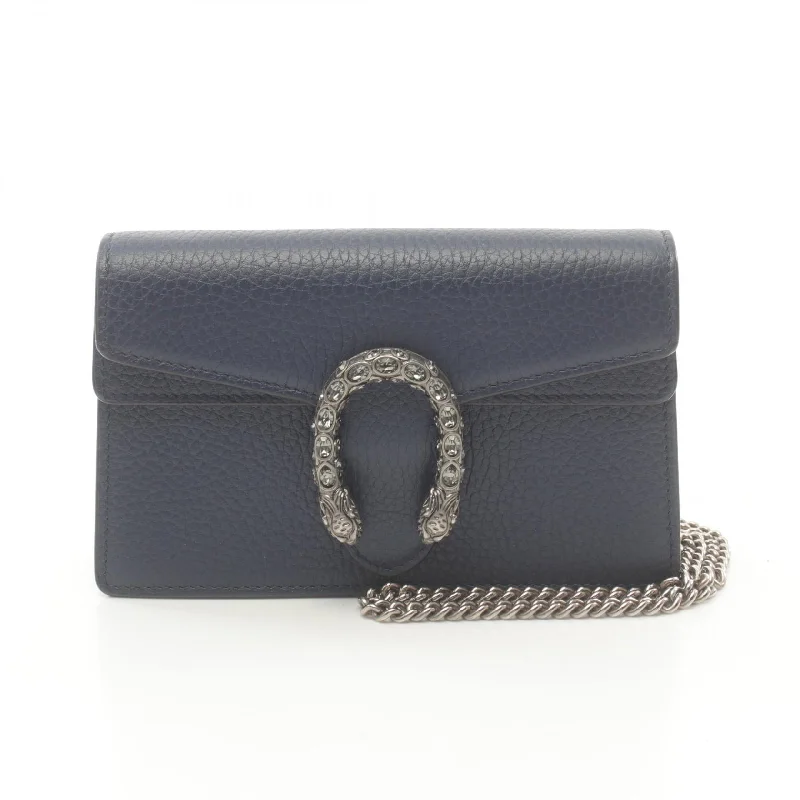 End Of Season Sale Gucci Dionysus Leather Shoulder Bag Navy