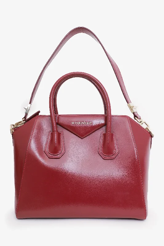 Special Offers Givenchy Burgundy Leather Small Antigona Top Handle with Strap