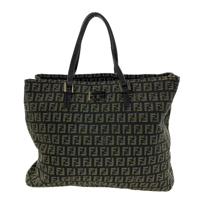 Bold Fashion Sales FENDI/Hand Bag/Black/Cotton/All Over Print/