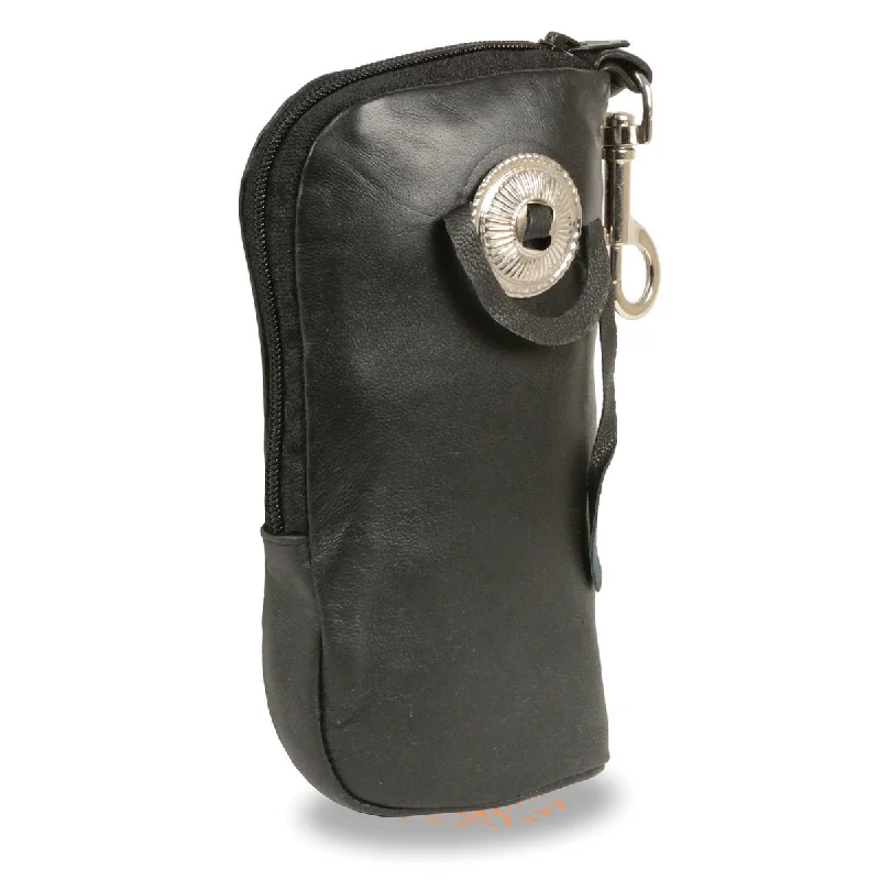 Must-Have Style Discounts Milwaukee Leather SH508 Black Leather Eye Glass Case with Concho