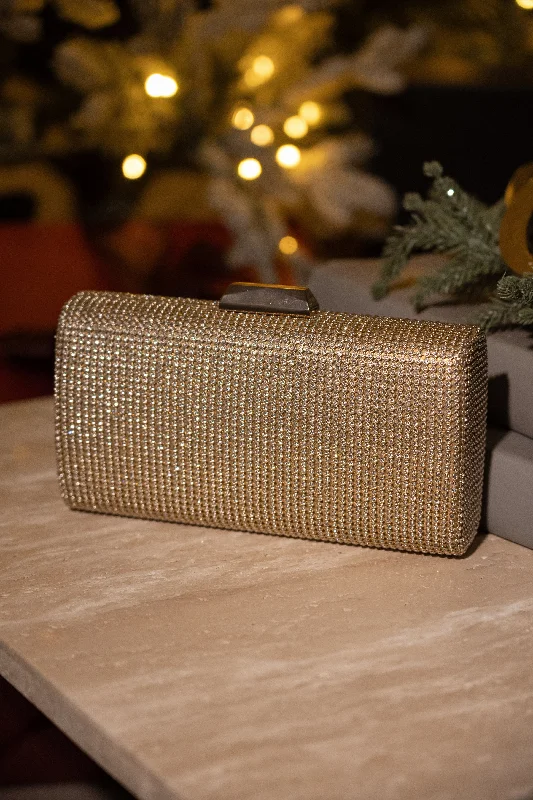 Gold Diamante Clutch Bag