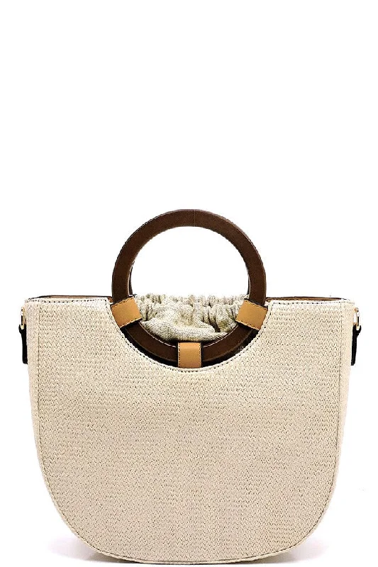 Medium Straw Satchel