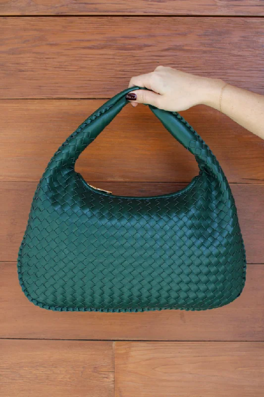 Millie Woven Bag in Emerald