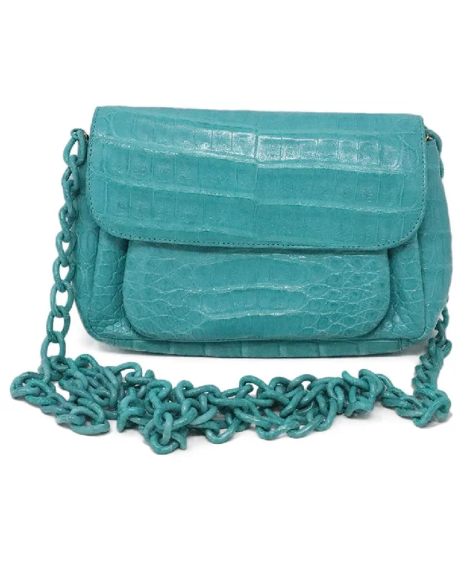 High-Quality Bags On Flash Sale Nancy Gonzalez Turquoise Alligator Crossbody High-Quality Bags On Flash Sale
